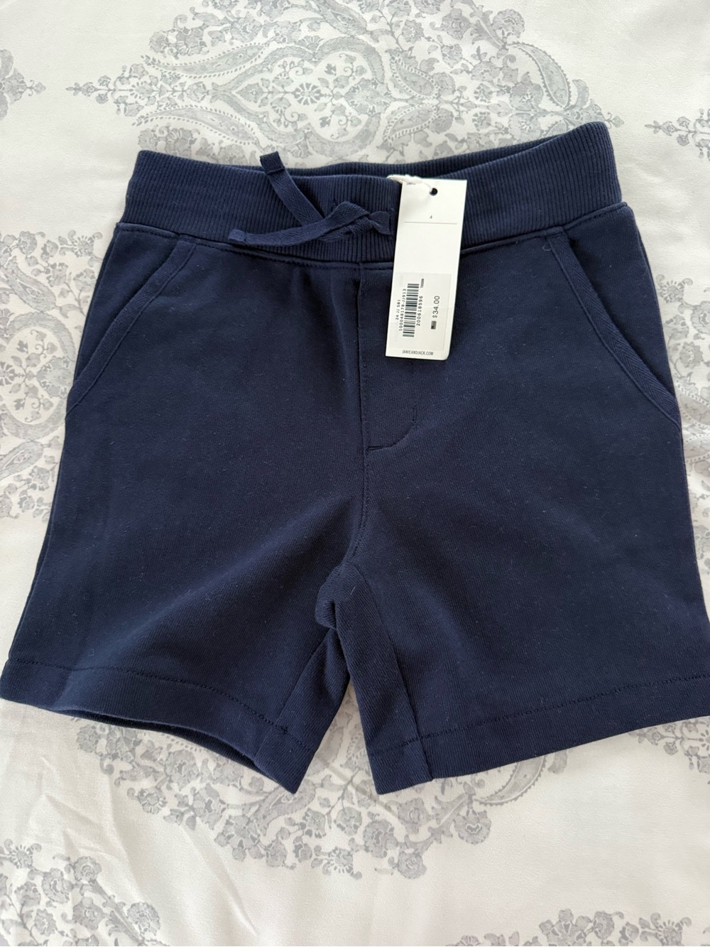 Janie and Jack Navy Knit Drawstring Kids Shorts